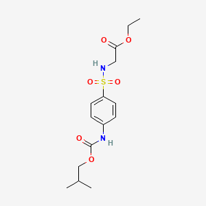 Glycine, N-((4-(((2-methylpropoxy)carbonyl)amino)phenyl)sulfonyl)-, ethyl ester