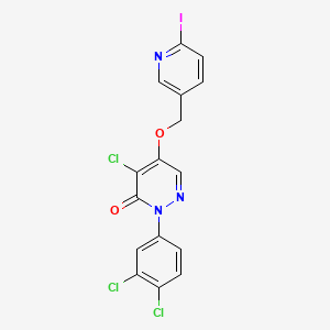 3(2H)-Pyridazinone, 4-chloro-2-(3,4-dichlorophenyl)-5-((6-iodo-3-pyridinyl)methoxy)-