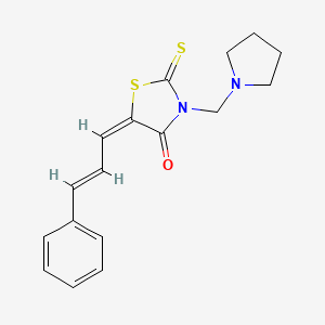 5-(3-Phenyl-2-propenylidene)-3-(1-pyrrolidinylmethyl)-2-thioxo-4-thiazolidinone