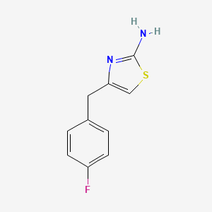 molecular formula C10H9FN2S B1518795 4-[(4-Fluorophenyl)methyl]-1,3-thiazol-2-amine CAS No. 1087792-67-3
