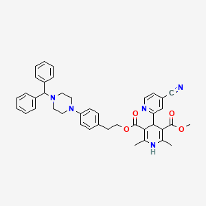 (2,4'-Bipyridine)-3',5'-dicarboxylic acid, 1',4'-dihydro-4-cyano-2',6'-dimethyl-, 2-(4-(4-(diphenylmethyl)-1-piperazinyl)phenyl)ethyl methyl ester