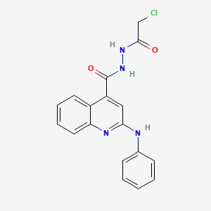 4-Quinolinecarboxylic acid, 2-(phenylamino)-, 2-(chloroacetyl)hydrazide