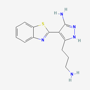 3-(3-aminopropyl)-4-(1,3-benzothiazol-2-yl)-1H-pyrazol-5-amine