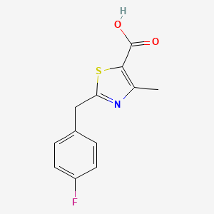 molecular formula C12H10FNO2S B1518802 2-[(4-Fluorophenyl)methyl]-4-methyl-1,3-thiazole-5-carboxylic acid CAS No. 1087792-10-6
