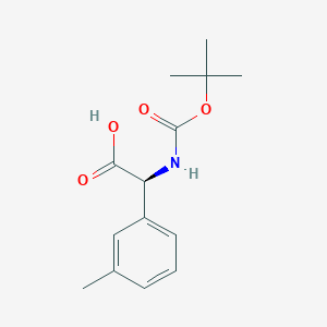 molecular formula C14H19NO4 B1518812 (S)-2-((叔丁氧羰基)氨基)-2-(间甲苯基)乙酸 CAS No. 1217677-36-5