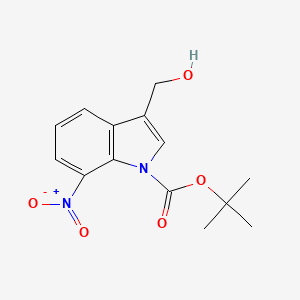 molecular formula C14H16N2O5 B1518813 tert-Butyl 3-(hydroxymethyl)-7-nitro-1H-indole-1-carboxylate CAS No. 914349-15-8