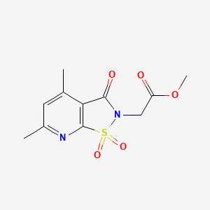 Isothiazolo(5,4-b)pyridine-2(3H)-acetic acid, 4,6-dimethyl-3-oxo-, methyl ester, 1,1-dioxide