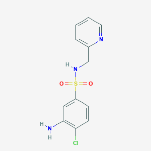 molecular formula C12H12ClN3O2S B1518828 3-Amino-4-chloro-N-(2-pyridinylmethyl)-benzenesulfonamide CAS No. 1036494-30-0