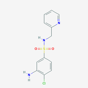 molecular formula C12H12ClN3O2S B1518828 3-amino-4-chloro-N-(pyridin-2-ylmethyl)benzenesulfonamide CAS No. 1036494-30-0