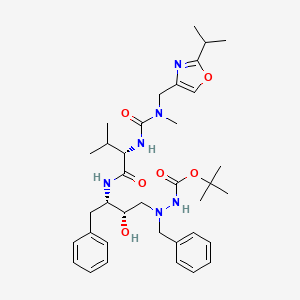 5S-N-((N-Methyl-N-((2-isopropyl-4-oxazolyl)methyl)amino)carbonyl)-L-valinylamino-2-N-(t-butyloxycarbonyl)amino-4S-hydroxy-1,6-diphenyl-2-azahexane