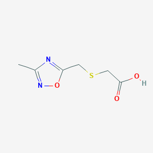 molecular formula C6H8N2O3S B1518830 {[(3-Methyl-1,2,4-oxadiazol-5-YL)methyl]thio}acetic acid CAS No. 1042797-51-2
