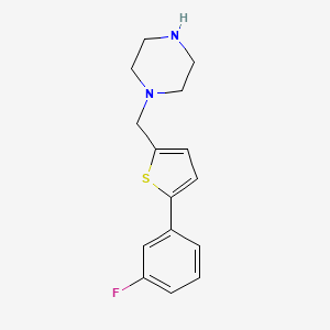 molecular formula C15H17FN2S B1518840 1-{[5-(3-氟苯基)噻吩-2-基]甲基}哌嗪 CAS No. 1049872-87-8