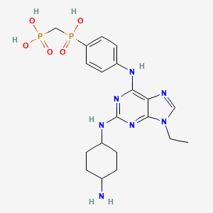 Phosphonic acid, (((4-((2-((trans-4-aminocyclohexyl)amino)-9-ethyl-9H-purin-6-yl)amino)phenyl)hydroxyphosphinyl)methyl)-