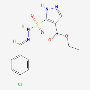 Ethyl 3-((((4-chlorophenyl)methylene)hydrazino)sulfonyl)-1H-pyrazole-4-carboxylate