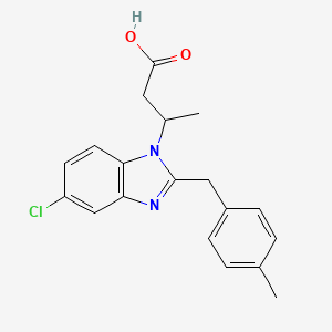 5-Chloro-beta-methyl-2-((4-methylphenyl)methyl)-1H-benzimidazole-1-propanoic acid