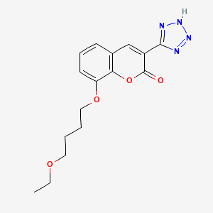 2H-1-Benzopyran-2-one, 8-(4-ethoxybutoxy)-3-(1H-tetrazol-5-yl)-