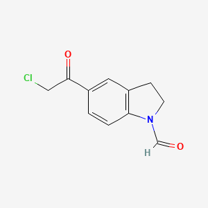 molecular formula C11H10ClNO2 B1518880 5-(2-chloroacetyl)-2,3-dihydro-1H-indole-1-carbaldehyde CAS No. 1114823-88-9