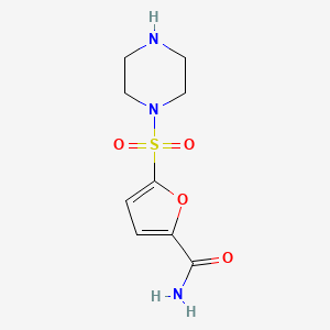 molecular formula C9H13N3O4S B1518885 5-(Piperazine-1-sulfonyl)furan-2-carboxamide CAS No. 1087784-70-0
