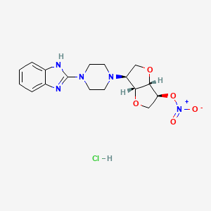 [(3S,3aR,6S,6aS)-3-[4-(1H-benzimidazol-2-yl)piperazin-1-yl]-2,3,3a,5,6,6a-hexahydrofuro[3,2-b]furan-6-yl] nitrate;hydrochloride