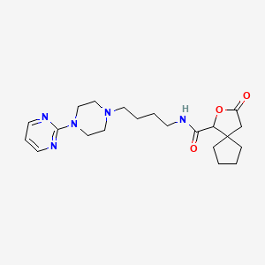 3-oxo-N-[4-(4-pyrimidin-2-ylpiperazin-1-yl)butyl]-2-oxaspiro[4.4]nonane-1-carboxamide