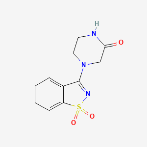 4-(1,1-dioxo-1,2-benzothiazol-3-yl)piperazin-2-one