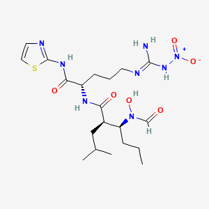 Hexanamide, 3-(formylhydroxyamino)-N-((1S)-4-((imino(nitroamino)methyl)amino)-1-((2-thiazolylamino)carbonyl)butyl)-2-(2-methylpropyl)-, (2R,3S)-