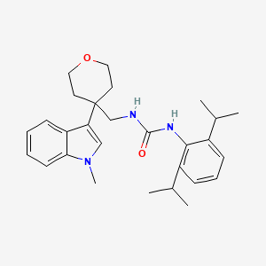 Urea, N-(2,6-bis(1-methylethyl)phenyl)-N'-((tetrahydro-4-(1-methyl-1H-indol-3-yl)-2H-pyran-4-yl)methyl)-