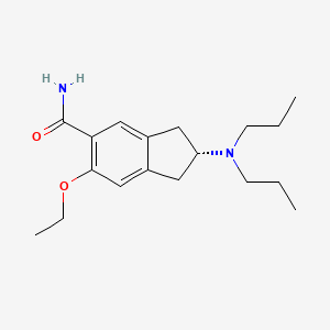 2-(Dipropylamino)-6-ethoxy-2,3-dihydro-1H-indene-5-carboxamide, (2S)-