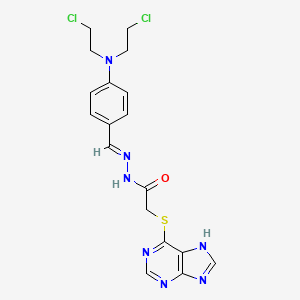 molecular formula C18H19Cl2N7OS B15189099 (1H-Purin-6-ylthio)acetic acid ((4-(bis(2-chloroethyl)amino)phenyl)methylene)hydrazide CAS No. 130953-27-4