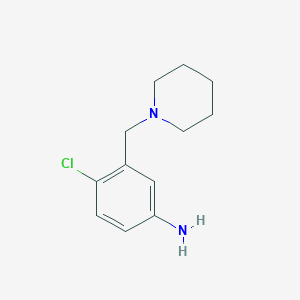 molecular formula C12H17ClN2 B1518941 4-Chloro-3-(piperidin-1-ylmethyl)aniline CAS No. 1018498-91-3