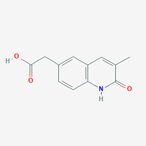 molecular formula C12H11NO3 B1518959 2-(3-Methyl-2-oxo-1,2-dihydroquinolin-6-yl)acetic acid CAS No. 1018617-03-2