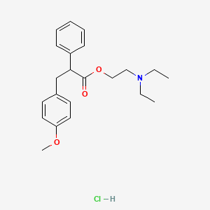 Propionic acid, 3-(p-methoxyphenyl)-2-phenyl-, 2-(diethylamino)ethyl ester hydrochloride