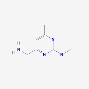 molecular formula C8H14N4 B1518988 4-(氨甲基)-N,N,6-三甲基嘧啶-2-胺 CAS No. 1177480-26-0