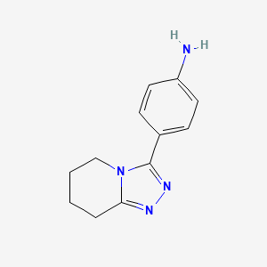 molecular formula C12H14N4 B1519012 4-{5H,6H,7H,8H-[1,2,4]三唑并[4,3-a]吡啶-3-基}苯胺 CAS No. 1040326-79-1