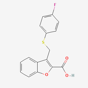 molecular formula C16H11FO3S B1519023 3-{[(4-氟苯基)硫代]甲基}-1-苯并呋喃-2-羧酸 CAS No. 1040084-06-7