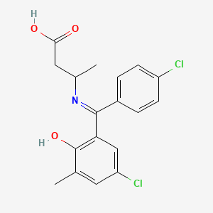 3-(((5-Chloro-2-hydroxy-3-methylphenyl)(4-chlorophenyl)methylene)amino)butanoic acid