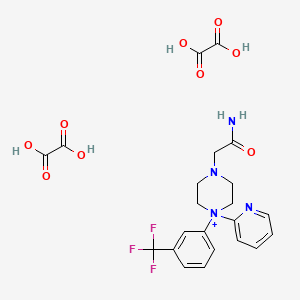 oxalic acid;2-[4-pyridin-2-yl-4-[3-(trifluoromethyl)phenyl]piperazin-4-ium-1-yl]acetamide