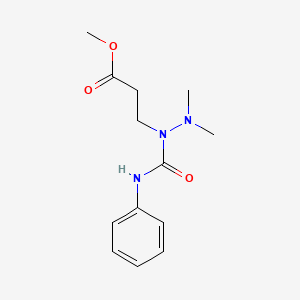 molecular formula C13H19N3O3 B15190327 Propanoic acid, 3-(2,2-dimethyl-1-((phenylamino)carbonyl)hydrazino)-, methyl ester CAS No. 96804-59-0