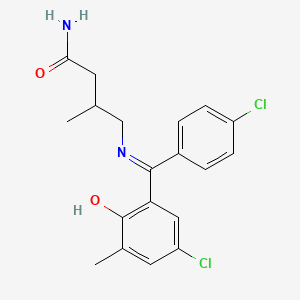 4-(((5-Chloro-2-hydroxy-3-methylphenyl)(4-chlorophenyl)methylene)amino)-3-methylbutanamide