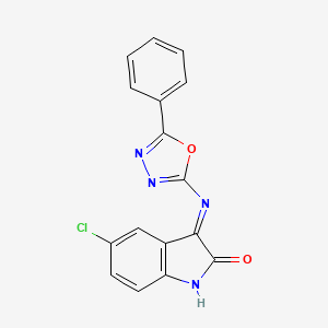 2-Indolinone, 5-chloro-3-(5-phenyl-1,3,4-oxadiazol-2-ylimino)-