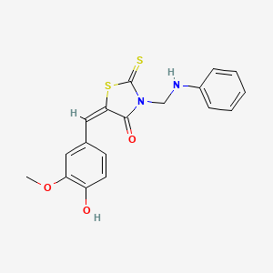 5-((4-Hydroxy-3-methoxyphenyl)methylene)-3-((phenylamino)methyl)-2-thioxo-4-thiazolidinone