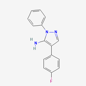 molecular formula C15H12FN3 B1519085 4-(4-Fluorophenyl)-1-phenyl-1H-pyrazol-5-amine CAS No. 1158528-62-1