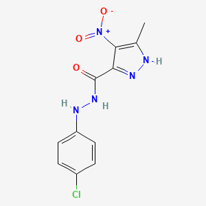 Pyrazole-5-carboxylic acid, 3-methyl-4-nitro-, 2-(p-chlorophenyl)hydrazide