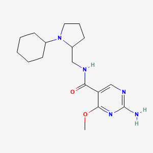 2-Amino-N-((1-cyclohexyl-2-pyrrolidinyl)methyl)-4-methoxy-5-pyrimidinecarboxamide