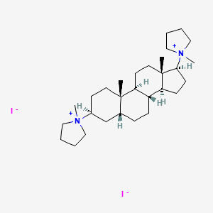 Pyrrolidinium, 1,1'-((3beta,5beta,17beta)-androstane-3,17-diyl)bis(1-methyl-, diiodide