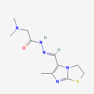 Glycine, N,N-dimethyl-, ((2,3-dihydro-6-methylimidazo(2,1-b)thiazol-5-yl)methylene)hydrazide