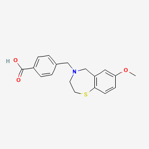 4-[(7-methoxy-2,3-dihydro-1,4-benzothiazepin-4(5H)-yl)methyl]benzoic acid