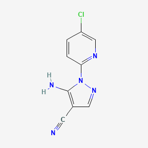 molecular formula C9H6ClN5 B1519128 5-Amino-1-(5-chloro-2-pyridinyl)-1H-pyrazole-4-carbonitrile CAS No. 1176567-03-5