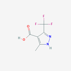 molecular formula C6H5F3N2O2 B1519138 5-methyl-3-(trifluoromethyl)-1H-pyrazole-4-carboxylic acid CAS No. 1402447-01-1