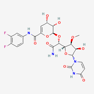 alpha-L-Talofuranuronamide, 1-deoxy-5-O-(4-deoxy-N-(3,4-difluorophenyl)-beta-L-erythro-hex-4-enopyranuronamidosyl)-1-(3,4-dihydro-2,4-dioxo-1(2H)-pyrimidinyl)-3-O-methyl-